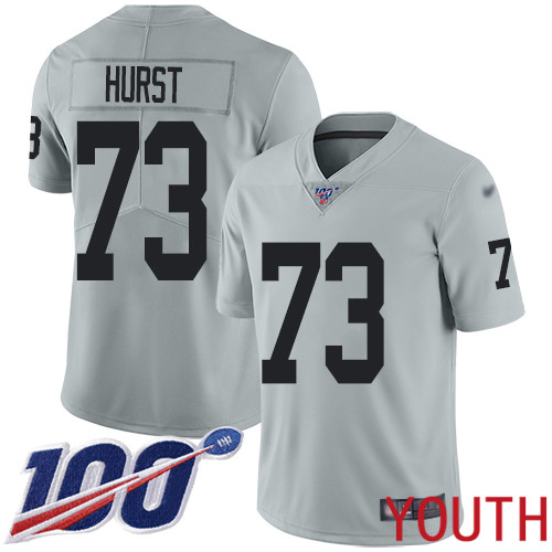 Oakland Raiders Limited Silver Youth Maurice Hurst Jersey NFL Football 73 100th Season Inverted Legend Jersey